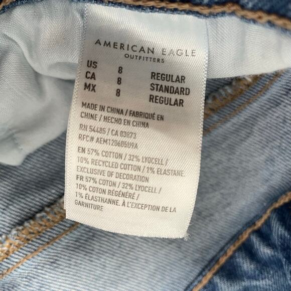 American Eagle Stretch Super High Rise Ankle Straight Jeans 8 Regular - Picture 5 of 6